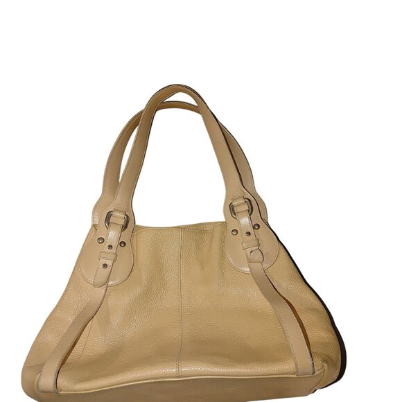 Furla Beige Soft Leather Tote Shoulder Bag Handbag Italy Dual Handles Spacious - Picture 2 of 11